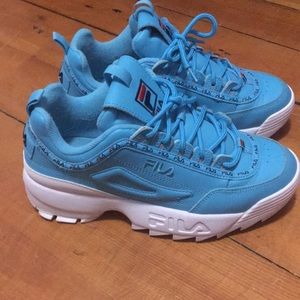 blue Fila disruptors